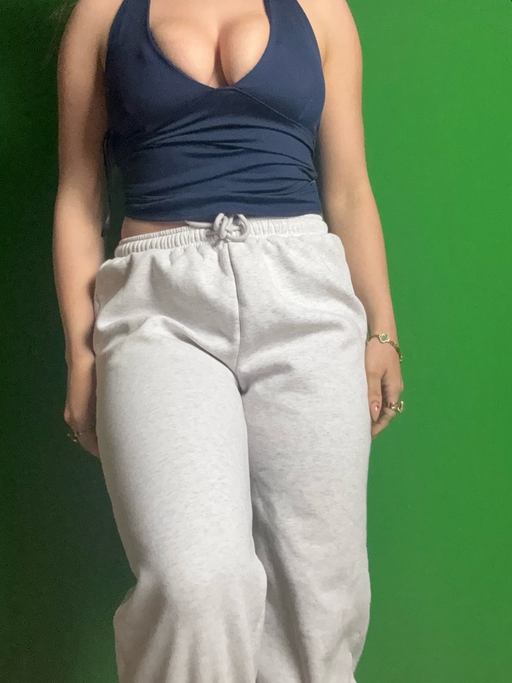 Navy Halter Crop Top